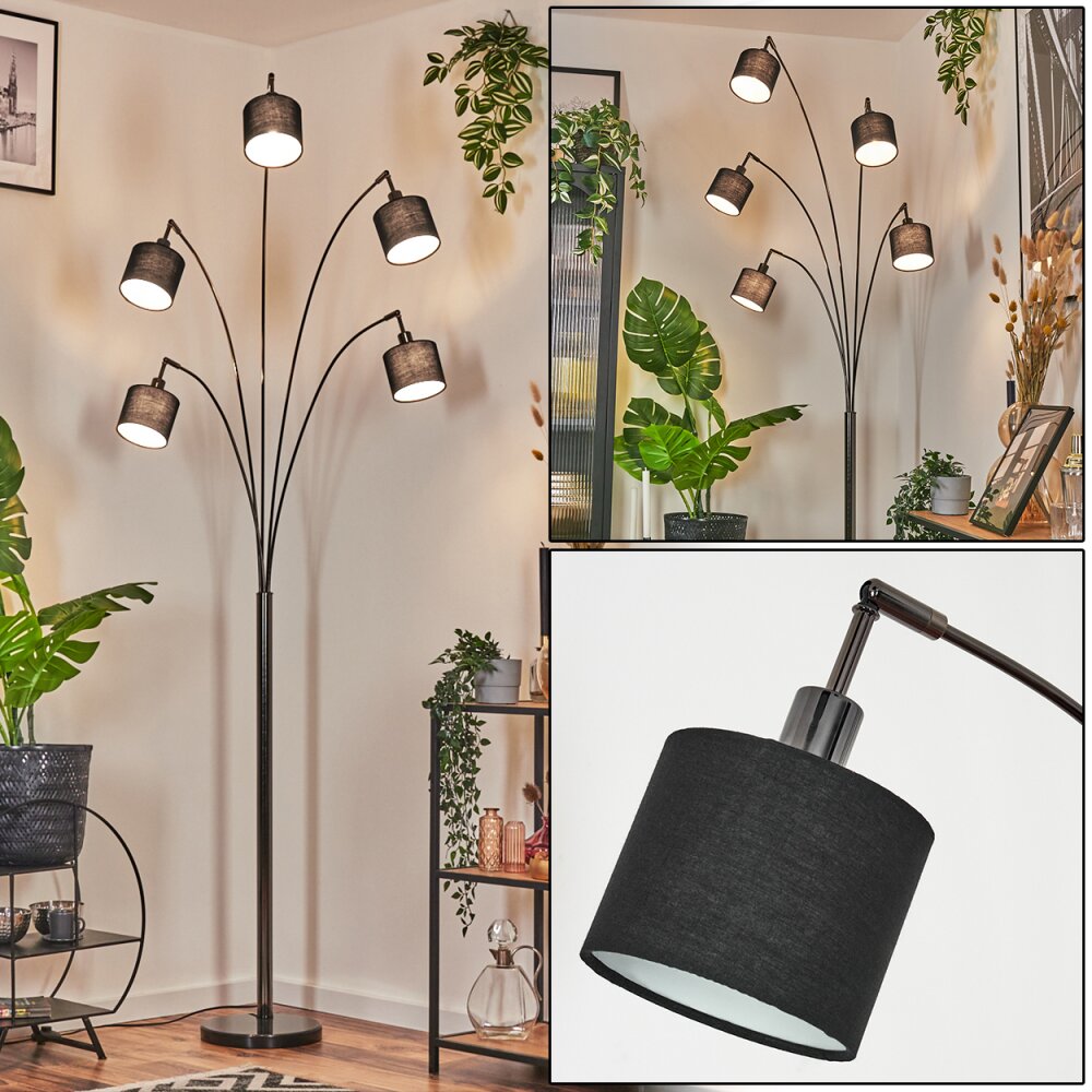 Bassagoda Lampada da terra Cromo, Nero, 5-Luci main product photo
