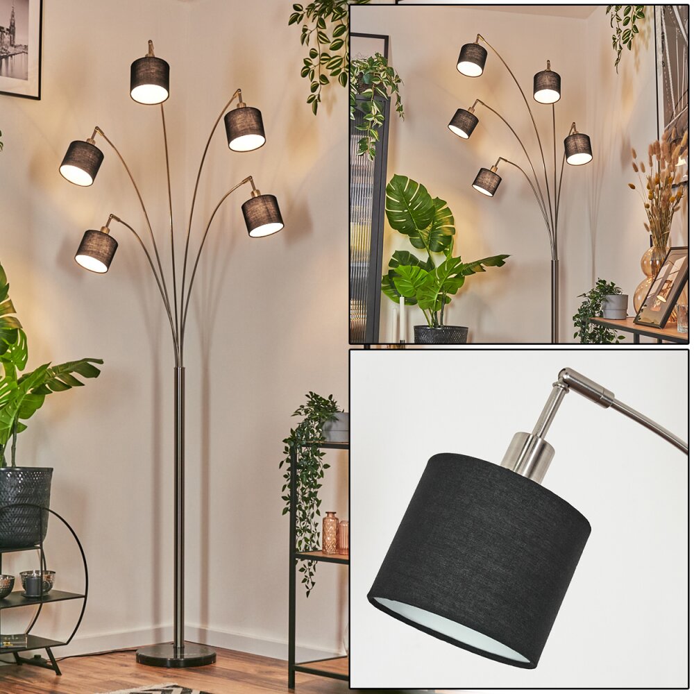 Bassagoda Lampada da terra Nichel opaco, Nero, 5-Luci main product photo