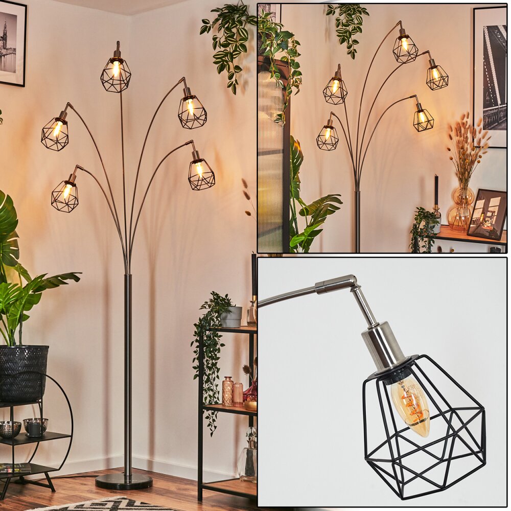 Yaak Lampada da terra Nichel opaco, Nero, 5-Luci main product photo