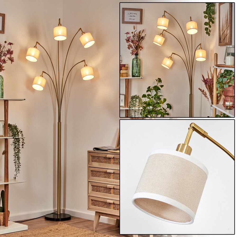 Bassagoda Lampada da terra Ottone, Nero, 5-Luci main product photo