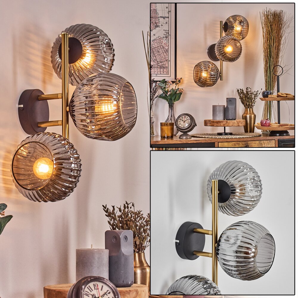 Ripoll Lampada a sfera, Applique Oro, Nero, 3-Luci main product photo