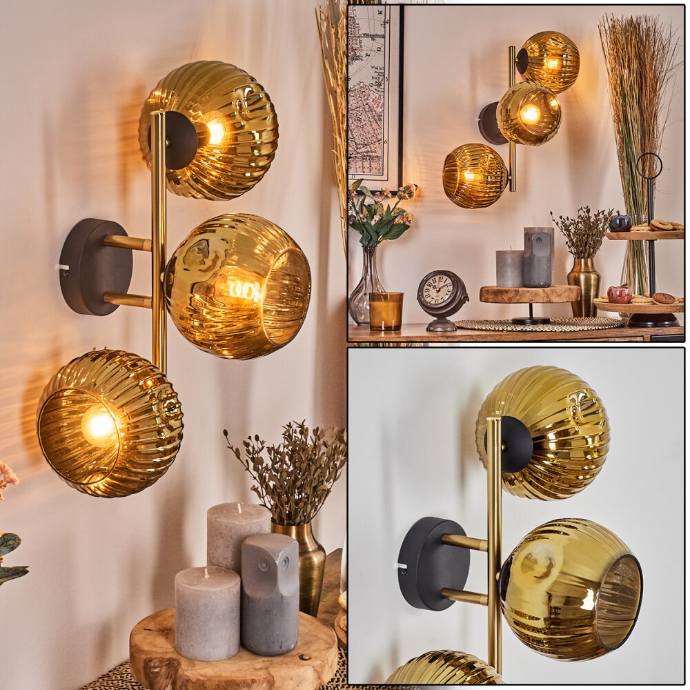 Ripoll Lampada a sfera, Applique Oro, Nero, 3-Luci main product photo