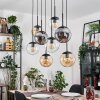 Gastor Lampadario a sospensione, Lampada a sfera, Lampada a sospensione Ambrato, Chiaro, Grigio fumo, 8-Luci