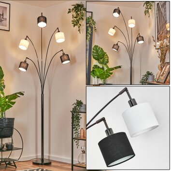 Bassagoda Lampada da terra Cromo, Nero, 5-Luci