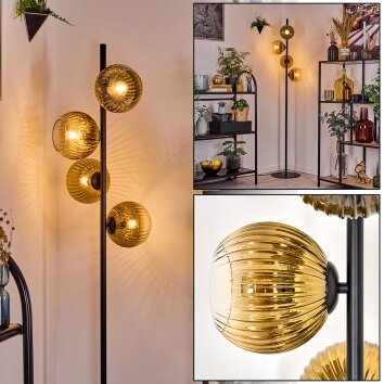 Koyoto Lampada da terra Oro, Chiaro, 4-Luci