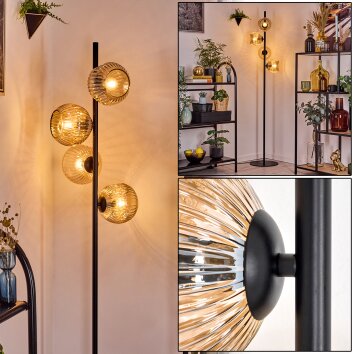 Koyoto Lampada da terra Ambrato, 4-Luci