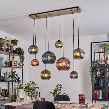 Koyoto Lampadario a sospensione, Lampada a sfera, Lampada a sospensione Écru, Nero, 8-Luci Koyoto Lampadario a sospensione, Lampada a sfera, Lampada a sospensione Écru, Nero, 8-Luci