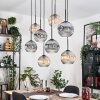 Koyoto Lampadario a sospensione, Lampada a sfera, Lampada a sospensione Écru, Nero, 8-Luci