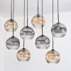 Koyoto Lampadario a sospensione, Lampada a sfera, Lampada a sospensione Écru, Nero, 8-Luci