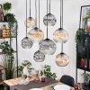 Koyoto Lampadario a sospensione, Lampada a sfera, Lampada a sospensione Écru, Nero, 8-Luci