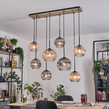 Koyoto Lampadario a sospensione, Lampada a sfera, Lampada a sospensione Écru, Nero, 8-Luci Koyoto Lampadario a sospensione, Lampada a sfera, Lampada a sospensione Écru, Nero, 8-Luci