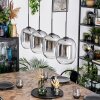 Apedo Lampadario a sospensione, Lampada a sospensione Chiaro, Grigio fumo, 4-Luci