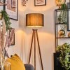 Soungou Lampada da terra Cromo, Legno scuro, 1-Luce