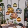 Koyoto Lampadario a sospensione, Lampada a sfera, Lampada a sospensione Écru, Nero, 8-Luci