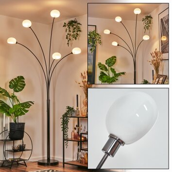 Nikkala Lampada da terra Cromo, Nero, 5-Luci