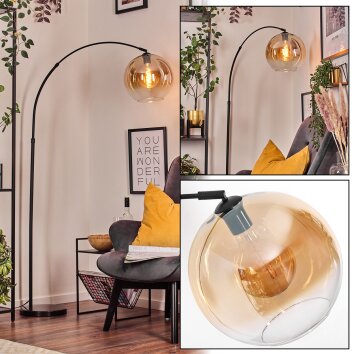 Koyoto Lampada da terra, Lampade ad arco Nero, 1-Luce