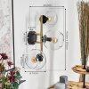 Koyoto Lampada a sfera, Applique Oro, Nero, 3-Luci