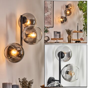 Koyoto Lampada a sfera, Applique Chiaro, Grigio fumo, 3-Luci