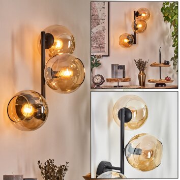 Koyoto Lampada a sfera, Applique Ambrato, 3-Luci