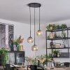 Koyoto Lampadario a sospensione, Lampada a sfera, Lampada a sospensione a cluster 30 cm Chiaro, Grigio fumo, 3-Luci