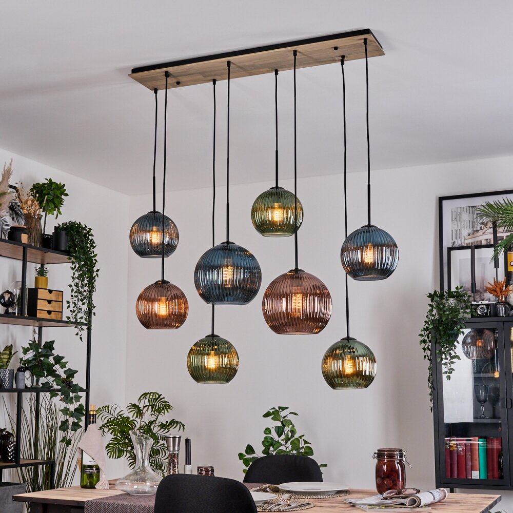 Koyoto Lampadario a sospensione, Lampada a sfera, Lampada a sospensione Écru, Nero, 8-Luci main product photo