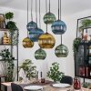 Koyoto Lampadario a sospensione, Lampada a sfera, Lampada a sospensione Écru, Nero, 8-Luci