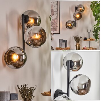 Koyoto Lampada a sfera, Applique Cromo, Grigio fumo, 3-Luci