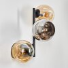 Koyoto Lampada a sfera, Applique Ambrato, Cromo, Grigio fumo, 3-Luci