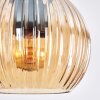 Koyoto Lampadario a sospensione, Lampada a sfera, Lampada a sospensione a cluster 30 cm Ambrato, 3-Luci