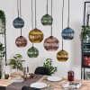 Koyoto Lampadario a sospensione, Lampada a sfera, Lampada a sospensione Écru, Nero, 8-Luci