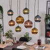 Koyoto Lampadario a sospensione, Lampada a sfera, Lampada a sospensione Écru, Nero, 8-Luci
