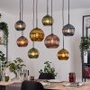 Koyoto Lampadario a sospensione, Lampada a sfera, Lampada a sospensione Écru, Nero, 8-Luci