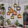 Koyoto Lampadario a sospensione, Lampada a sfera, Lampada a sospensione Écru, Nero, 8-Luci