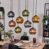 Koyoto Lampadario a sospensione, Lampada a sfera, Lampada a sospensione Écru, Nero, 8-Luci
