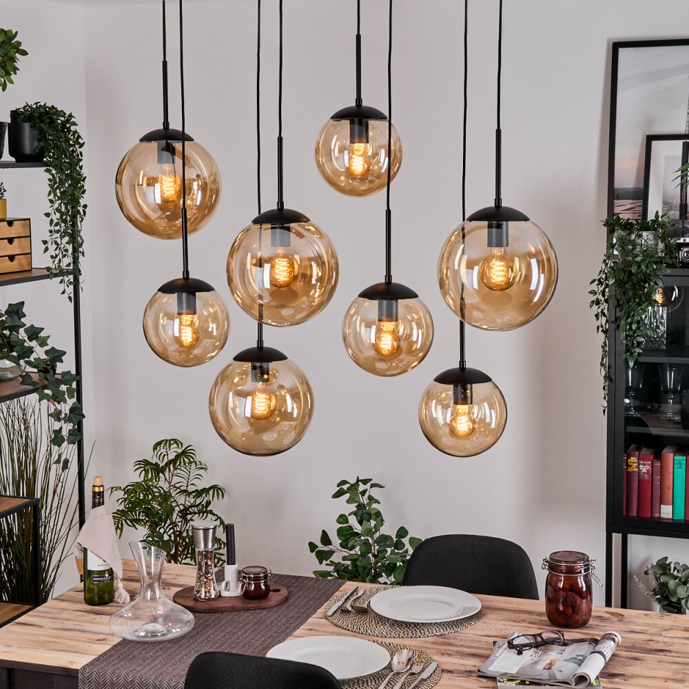 Gastor Lampadario a sospensione, Lampada a sfera, Lampada a sospensione Ambrato, 8-Luci main product photo