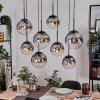 Gastor Lampadario a sospensione, Lampada a sfera, Lampada a sospensione Chiaro, Grigio fumo, 8-Luci