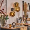 Koyoto Lampada a sfera, Applique Oro, Nero, 3-Luci