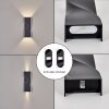 Halan Lampada da parete per esterno, Lampade Up & Down, Applique LED Nero, 2-Luci