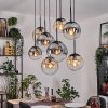 Gastor Lampadario a sospensione, Lampada a sfera, Lampada a sospensione Ambrato, Chiaro, Grigio fumo, 8-Luci