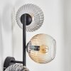 Koyoto Lampada a sfera, Applique Ambrato, Chiaro, Grigio fumo, 3-Luci