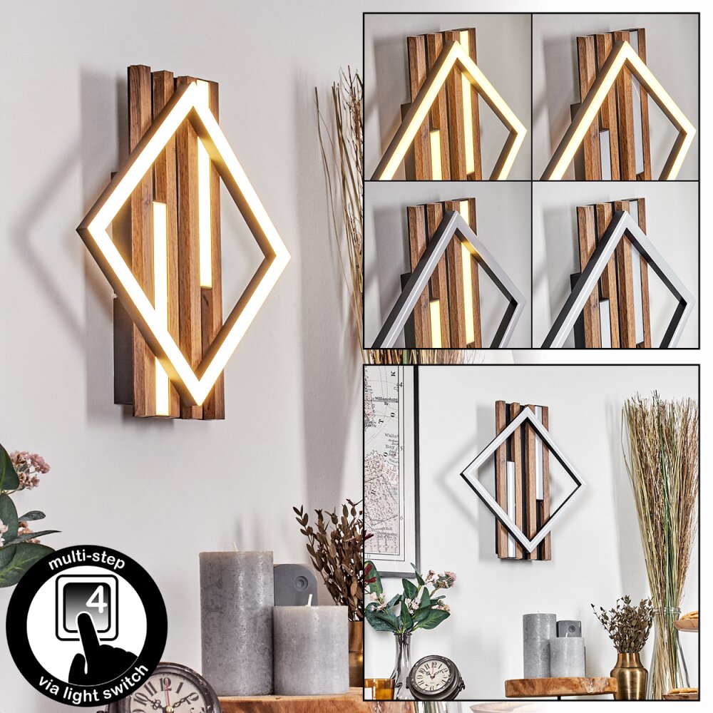 Ellekilde Applique LED Marrone, Aspetto del legno, Nero, 1-Luce main product photo