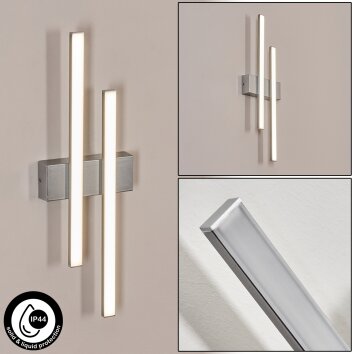 Glara Lampada da parete per esterno, Applique LED Argento, 2-Luci