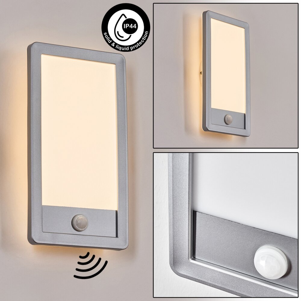 Harel Lampada da parete per esterno, Panel, Applique LED Argento, 1-Luce, Sensori di movimento main product photo