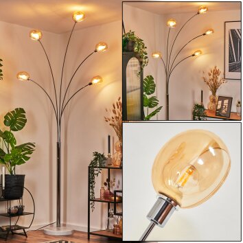 Nikkala Lampada da terra Cromo, Bianco, 5-Luci