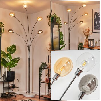 Nikkala Lampada da terra Cromo, Bianco, 5-Luci