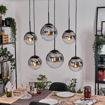 Gastor Lampadario a sospensione, Lampada a sfera, Lampada a sospensione Chiaro, Grigio fumo, 6-Luci