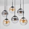 Gastor Lampadario a sospensione, Lampada a sfera, Lampada a sospensione Ambrato, Chiaro, Grigio fumo, 6-Luci