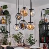 Gastor Lampadario a sospensione, Lampada a sfera, Lampada a sospensione Ambrato, Chiaro, Grigio fumo, 6-Luci
