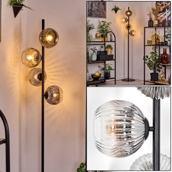 Ripoll Lampada da terra Cromo, Chiaro, Grigio fumo, 4-Luci
