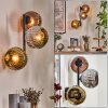 Ripoll Lampada a sfera, Applique Cromo, Oro, Ramato, Grigio fumo, 3-Luci